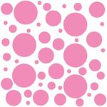 Set of 300 (Pink) Vinyl Wall Decals - Assorted Polka Dots Stickers - Removable Adhesive Safe on Smooth or Textured Walls - Round Circles - for Nursery, Kids Room, Bathroom Decor