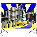 New York City Times Square Party Backdrop Large Banner Decoration Dessert Table Photography Background Photobooth Prop 7x5 feet