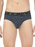 Jockey IC29 Men's Tactel Microfiber Elastane Stretch Printed Brief with Moisture Move Treatment (Prints May Vary)_True Navy Printed_XL