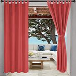 HIPPO - Polyester Waterproof Curtains Rain Vision Blockage with Tab-Top Detachable Loops Ideal for All Weather Conditions Outdoor Balcony for 7FT Door WR MarsalaRed Color 4.5FTX7.5FT Pack of 2