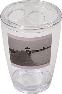 Seaside Clear Toothbrush Holder Stand for Bathroom Vanity Countertop