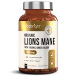 Lions Mane Supplement High Strength Powder Caps, 1800mg Pure Extract Capsules x120, Lion's Mane Supplement Organic Lions Mane Mushroom Powder (Dried Mushrooms) VitaBright Lions Mane Powder Organic UK