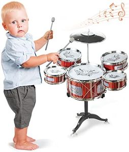 Mini Rock Jazz Drum Set for Toddler,Kids Musical Enlightenment Musical Instrument for Boys and Girls Aged 3+(red)