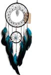 Dream Catchers Handmade Feather Native Home Wall Decoration (Blue Black)