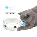 Pettom Cat Interactive Toy, Electric Cat Toy, USB Rechargeable Cat Toy with Colorful Light, Automatic Cat Toy, Smart Cat Toy with Extra Feather, Indoor Cat Toys, Cat Toys for Indoor Cats Interactive