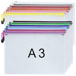 A3 Zip Wallets Plastic Wallet A3 Document Folder Zipper Bags Ziplock Bag- 12 Colours