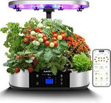 Adoolla GS1 Max Smart Hydroponic System Indoor Herb Garden with 36W Full-Spectrum Plant Grow Light, Auto Watering, Fertilization, Heat Preservation, Led Display, Built-in Fan, Black