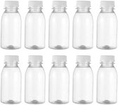 DOITOOL Plastic Juice Bottles with Caps - 10Pcs Reusable Containers Lids for Fridge Clear Refillable Water Smoothie Bottle Homemade Juices, Milk, Tea and Other Beverages（100ml/3.4oz) Z27534117B649BQ