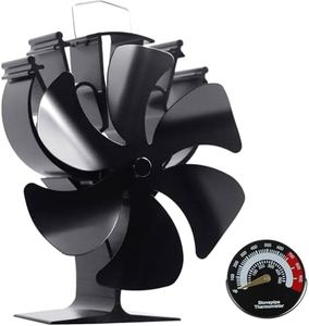 VODA Wood Stove Fan Heat Powered Fireplace Fans 6 Blades Non Electric Thermal Fan for Wood Burning Stoves Log Burner,w/Stove Accessories Thermometer