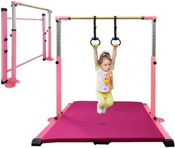 JC-ATHLETICS Gymnastic Kip Bar,Kids Girls Junior Ages 3-15,3' to 5' Adjustable Height,Home Gym Equipment,Home Training,1-4 Levels,260lbs Weight Capacity