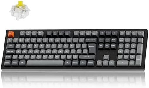 Keychron K10 Max Wireless Mechanical Keyboard - QMK Programmable Banana Switch, 2.4GHz/Bluetooth/USB-C Tri-Mode, Full-Size with Hot-swappable Compatible with Mac Windows Linux(UK Layout) - Black