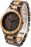 Custom Engraved Wood Watch for Men Personalized Birthday Gift for Boyfriend - Ebony&Zebra Analog Wooden Watch - Groomsmen Watch Gift