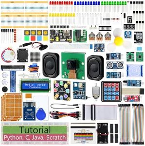 FREENOVE Complete Starter Kit for Raspberry Pi 4 B 3 B+ 400, Python C Java Scratch Code, 708-Page Tutorial, 138 Projects, 386 Items, Camera Speaker Sound Sensor (Raspberry Pi NOT Included)