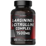 L Arginine and L Citrulline 1500mg Capsules | 120 Count | Amino Acids | Supplements for Men and Women | Suitable for Vegans & Vegeterians | by Horbaach