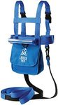 Launch Pad Ski and Snowboard Training Harness - Learn to Ski - Teaches Speed Control - Shock Absorbing Leashes - Perfect for Beginners (Blue)