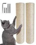 2 PCS M8 Cat Scratching Post Replacement, 15.7 x 3.3 inch Sisal Pole Cat Tree Replacement Post with Screws, Refill Sisal Rope Scratcher Posts for Indoor Kitten Tree Tower Spare Cat Furniture Protector
