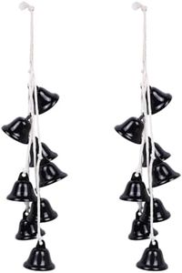 2 Pieces Witch Bells for Door Knob for Protection Handmade Decorative Door Hanging Bell Witch Wind Chimes for Boho Home Room Decor (Black)