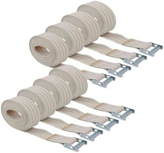 Mytee Products (8 Pack 2" x 15' Piano Moving Strap with Roller Buckle, Made from Cotton Webbing