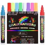 Chalk Marker for Blackboards, Dustless & Non-Toxic Ink - Wet Erase Marker Pens for LED Menu Board, Bistro Board, POP Art, Chalkboards Signs, Windows, AD Drawing, Car