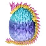 Dragon Egg 3D Printed 12inch Crystal Dragon with Egg Dinosaur Christmas Fidget Toy Gifts for Adults Easter Eggs Basket Stuffers (Dragon Egg)