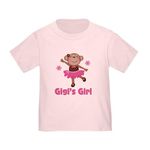 CafePress Gigi's Girl Monkey Toddler T Shirt Cute Toddler T-Shirt, 100% Cotton Pink