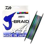 Daiwa J-Braid X4 Braided Fishing Line - Multicoloured, 0.19 mm, 300 M