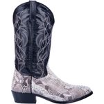 Dan Post Boots Mens Manning Snakeskin Round Toe Boots Mid Calf - Black, Python, 10 Wide