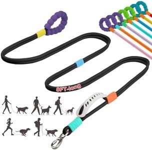 8FT Heavy Duty Dog Leash, Thickened for Medium & Large Dogs - 2 Comfortable Traffic/Padded Handles, Hands-Free Hip, Waist, Crossbody Design, Extended Reach for Training Dogs, Walking, Running