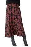 Roman Originals Jersey Skirt for Women UK - Ladies Midi Maxi Ditsy Floral Summer Spring Holiday Swing Shape Vacation Smart Casual Work Cocktail Party Going Out - Pink - Size 16