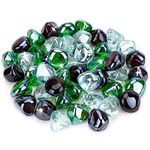 Stanbroil 10-Pound Blended Fire Glass Diamonds - 1/2 inch Reflective Fire Glass Blended Emerald Green,Crystal Ice,Amber Luster for Indoor and Outdoor Gas Fire Pits and Fireplaces