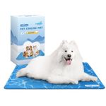 Nobleza Dog Cooling Mat, L 90x50cm Durable Leakproof Pet Cool Mat, Scratch-Resistant Non-Toxic Gel Self Cooling Pads Bed Mattress for Large Dogs Cats Puppy in Hot Summer, Blue