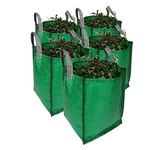 Garden Waste Bags - 120 Litre - 1 to 5 Sacks - PREMIUM GRADE - Industrial Fabric and Handles - Heavy Duty Garden/Green Waste Sacks (5 sacks)