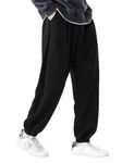 dockstreet Mens Baggy fit Jogger/Sweatpants .MTHRCH1303-vmjeBAGYFITBlackMenJOGR30