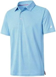 Golf Shirts for Boys Short Sleeve Moisture Wicking Dry Fit Performance Sport Striped Kids Youth Boys Polo Shirts