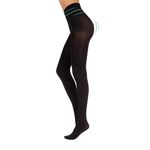 CALZITALY Opaque Shaping Tights with Control Body, Microfiber 3D Panyhose | Black, Blue | S, M, L, XL, XXL, 3XL, 4XL | 80 DEN | Italian Hosiery (M, Black)