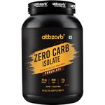 abbzorb nutrition Zero Carb Whey Protein Isolate Powder Chocolate - 1Kg | 30.4G Protein, 6..4G Bcaa Per Scoop | Digestive Enzymes | Muscle Growth And Strength | Lab Report