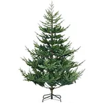 HOMCOM 6 ft Artificial Christmas Tree, Hinged Pine Realistic Xmas Tree with 795 Tips, Metal Base, Auto Open, Green