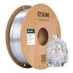 eSUN Silk Metal PLA Filament 1.75mm, Silky Metallic 3D Printer Filament PLA, Dimensional Accuracy +/- 0.05mm, 1KG Spool (2.2 LBS) 3D Printing Filament for 3D Printers, Silk Silver