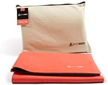 Reise Yogamatte “Coral Red“ Naturkautschuk - vegan & rutschfest - Ökologisch & nachhaltige Reisematte - Mattenstärke 1mm - Leicht faltbar, ideal auf Reisen - Inklusive Tragetasche