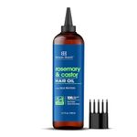 Botanic Hearth Rosemary & Castor Hair Oil for Hair Growth, Nourishing & Strengthening Treatment for Thicker-Looking Hair, Paraben Free, 6.7 fl oz
