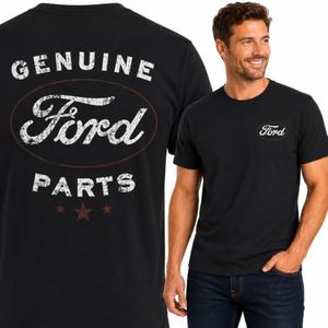 Wild Bobby Genuine Ford Parts Vintage Distressed Cars and Trucks Mens Graphic Tees Front and Back T Shirt Printed Graphic Tees for Men, Black, 3X-Large
