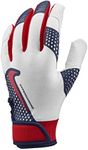 Nike Adult Hyperdiamond 2.0 Batting Gloves White | Navy | Red Small