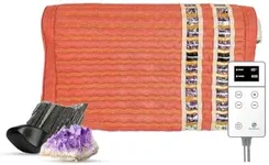 HealthyLine Far Infrared Heated Pillow - 18” x 10” x 4” Memory Foam Firm Mat Filled with Amethyst, Tourmaline and Obsidian Crystals – Negative Ion Therapy, EMF Blocking