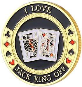 LuluCircle Poker Guard, Weights for Poker, Poker Gifts for Men, Poker Card Protector, Poker Accessories, Coin Collectibles, Poker Chips Coin with Plastic Case (King Jack Off)