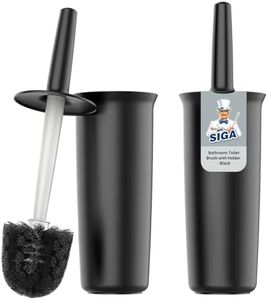 MR.SIGA Toilet Bowl Brush and Holder for Bathroom, Black, 2 Pack