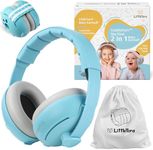 LittleTora The 'CuddleEars' 2 in 1 Baby Ear Muff - Noise Canceling Infant Toddler Headphone Hearing Protection Earmuff for Plane (Blue)