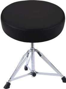 Pyle Adjustable Drum Throne Stool-Portable with Double-braced Tripod Legs, Foam-Cushioned Seat, Perfect for On Stage and in-Studio Use PSEATDRM28