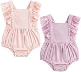 Simplee kids 2PCS Baby Boys Girls Adjustable Slip Romper Summer Outfit Jumpsuit Cotton Linen Bodysuit