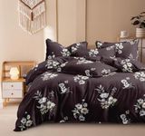 DECOR2ADMIRE 300 TC Super King Size Glace Cotton Printed Bedsheet with 2 Pillow Covers - 108" x 108" (275cm x 275cm) - 10 Design Catalogue (Wine Floral Print)