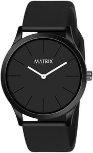 Matrix Minimalist Black Dial with Softest Silicone Strap Analog Wrist Watch for Men & Boys